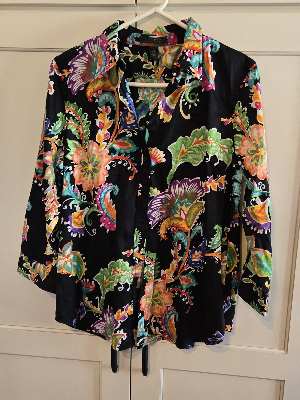 Ralph Lauren Black Floral Paisley Button-Down Shirt